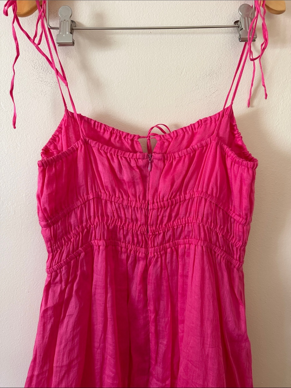 Nicholas Halia shirred ramie maxi dress in Fuchsia Size 10 - Picture 7 of 10